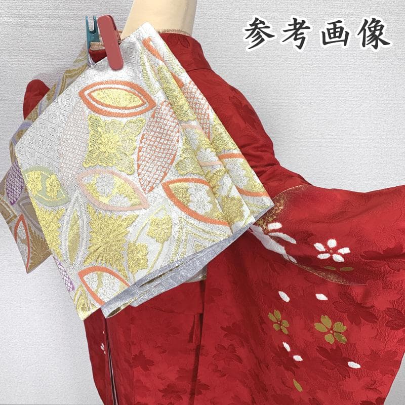 502z23〇小柄な方にも 中振袖 地紋 金彩 金駒刺繍 兎 赤〇成人式 結婚式