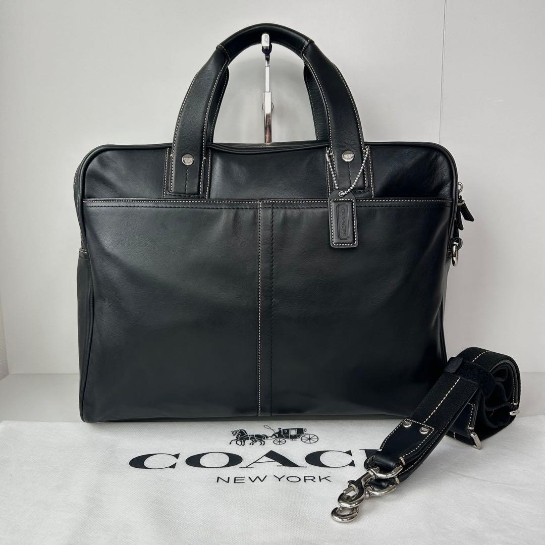 ✅【美品】メンテ済み　コーチ　ビジネスバッグ　COACH ショルダー　レザー