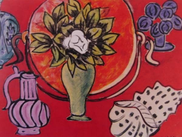マティス/木蓮の花のある静物、希少な額装用・名画、画歴付、新品額装付
