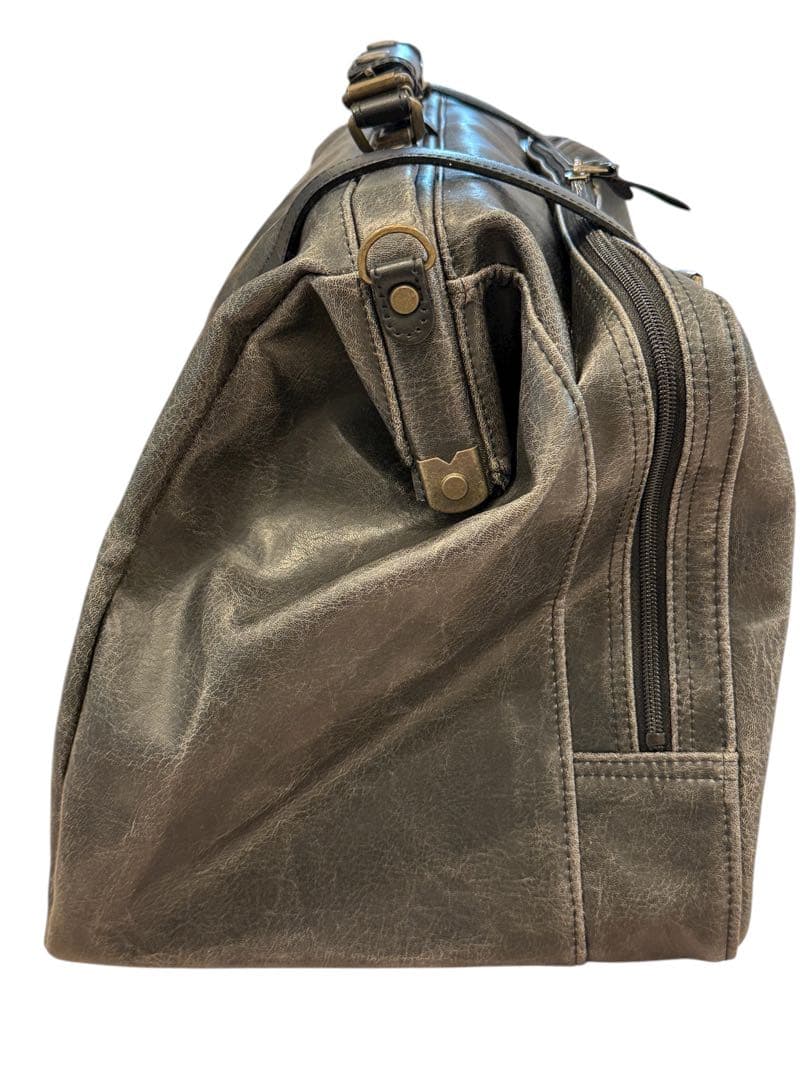 レトロアウトポケットダレスボストン本革付属　鞄の聖地兵庫県豊岡市製トラベルバッグ