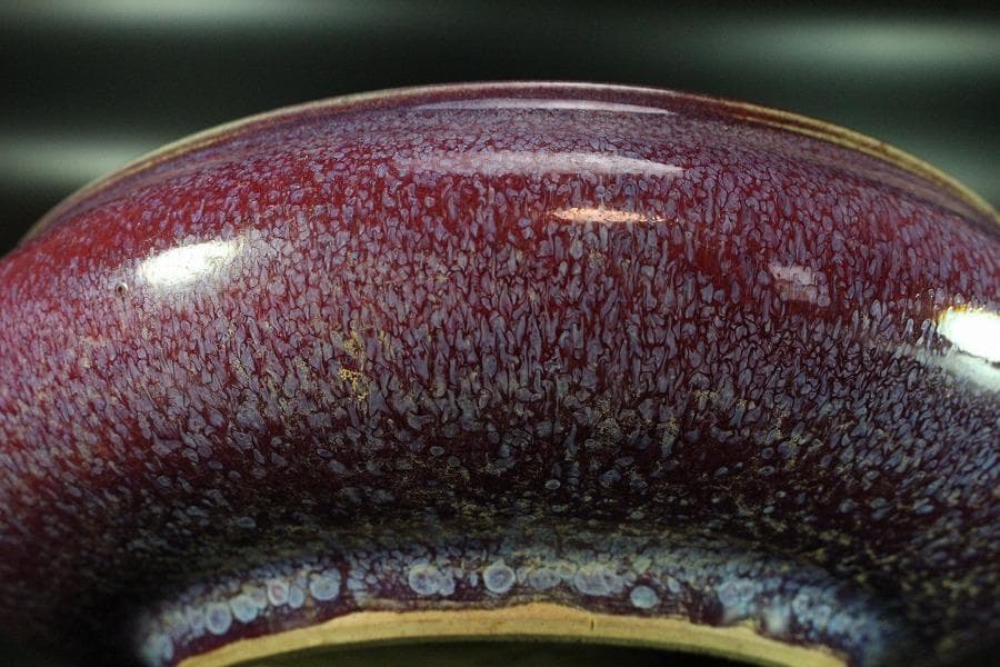 中国美術 鈞窯 斑紫釉 洗 φ18.5cm(K-LC214)