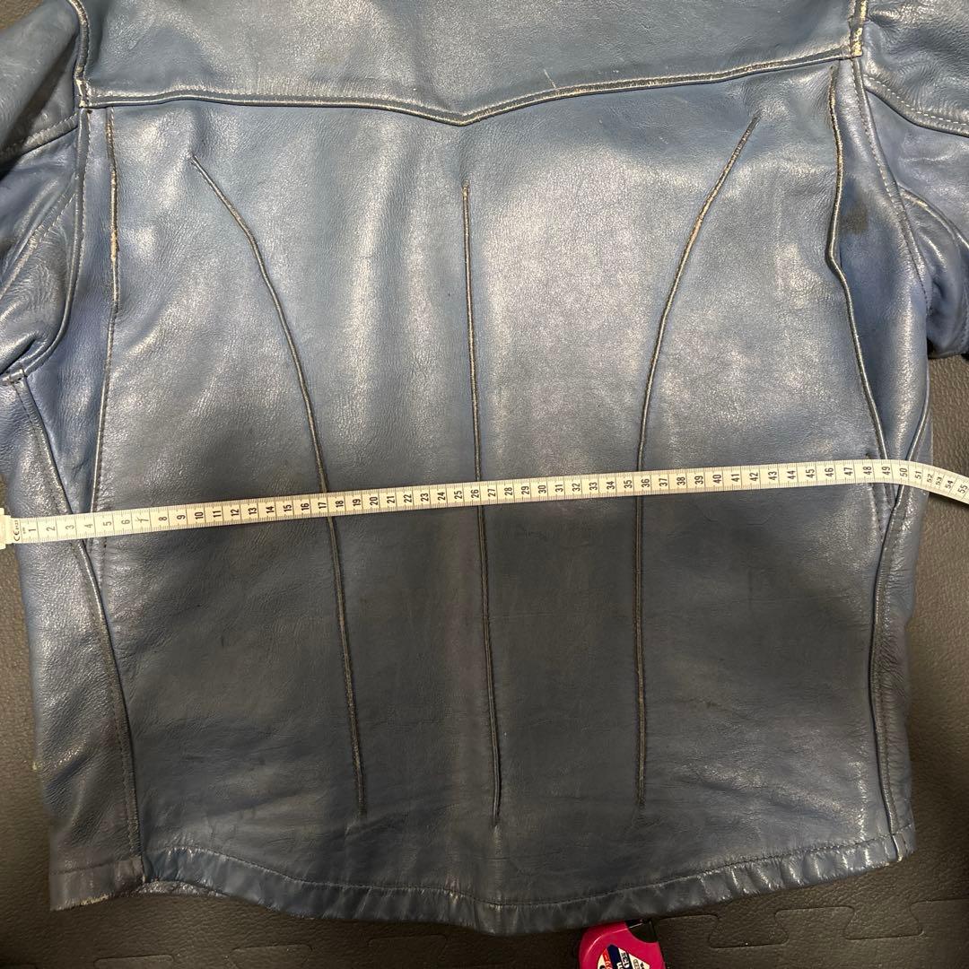 60〜70s ラングリッツレザー キャスケード ビンテージライダース　青