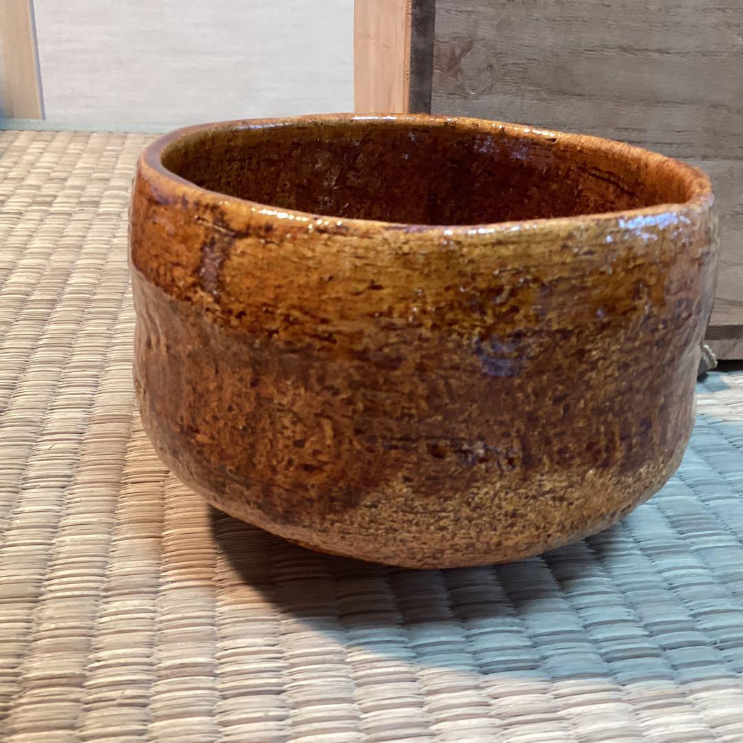 大樋長楽作　飴釉楽茶碗