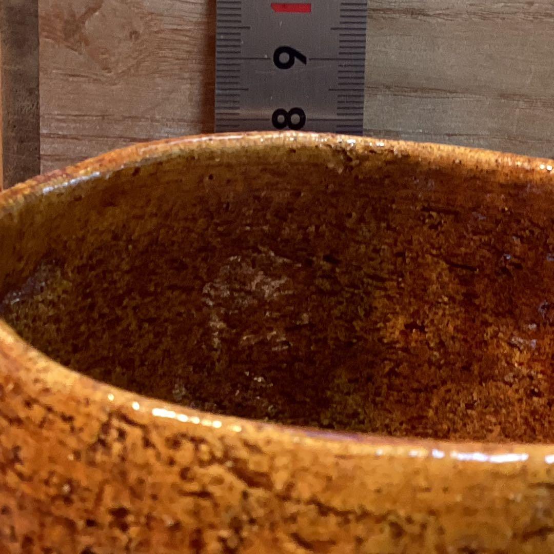 大樋長楽作　飴釉楽茶碗