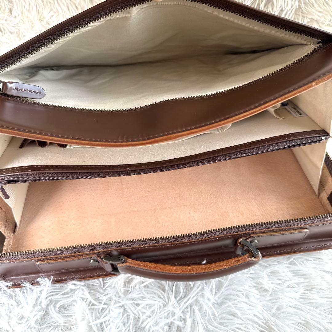 コンプレックスガーデンズ 2way ブリーフケース 青木鞄 オールレザー 茶色