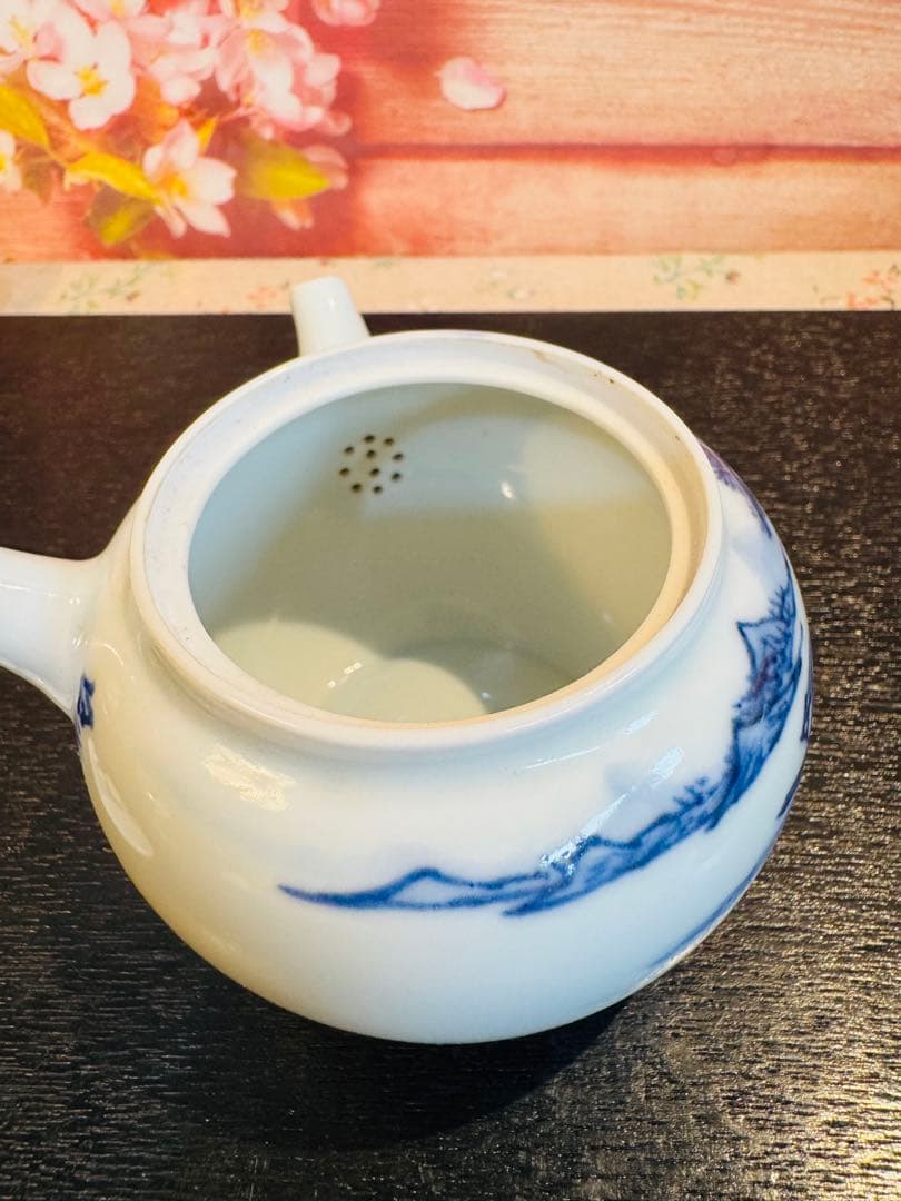 平安春峰 山水 赤壁賦 名工 茶碗 急須 茶道具 骨董品 染付