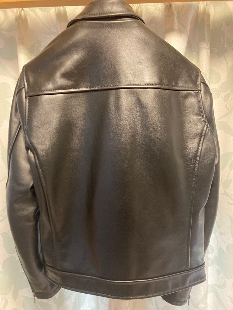 ブラックレザーシングルライダースジャケット カドヤ　TCR-2