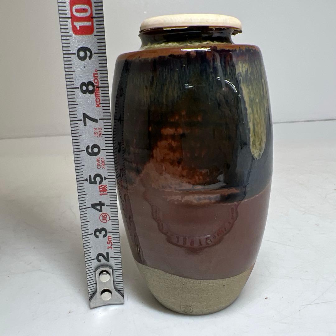 ☆茶3 十三代　高取八仙　茶入　共箱　高さ10.3cm 東K8-0125①