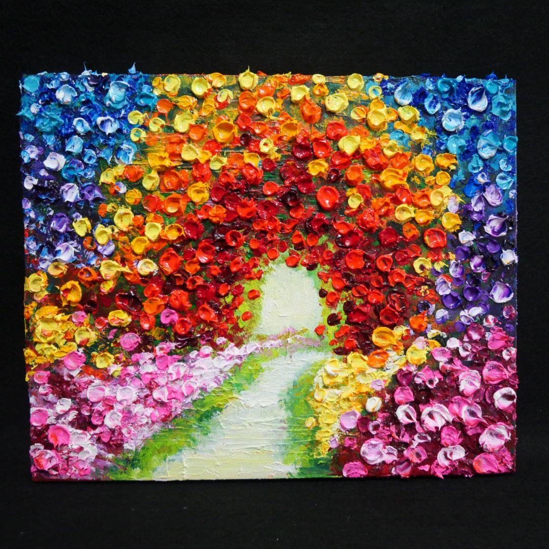 油絵 油彩 油彩画 絵画 【Flower path】