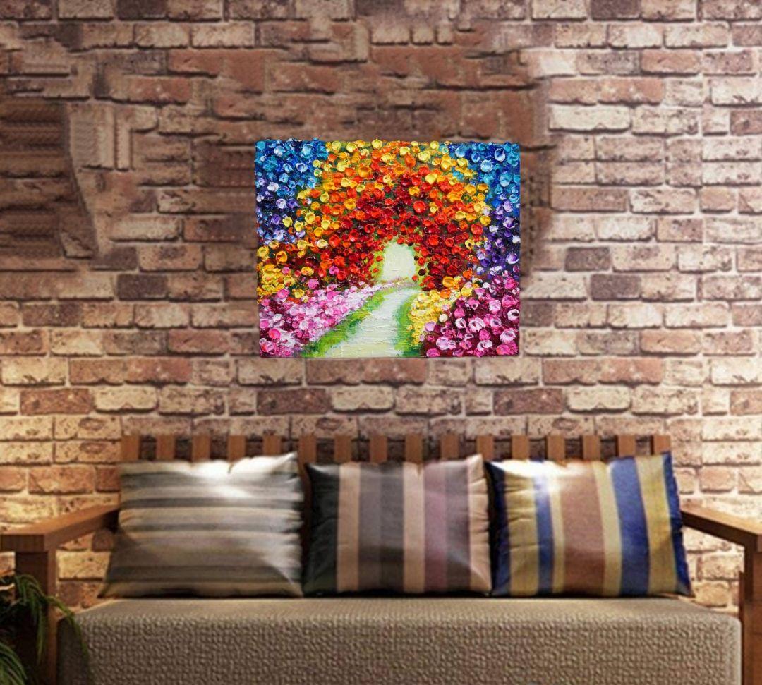 油絵 油彩 油彩画 絵画 【Flower path】