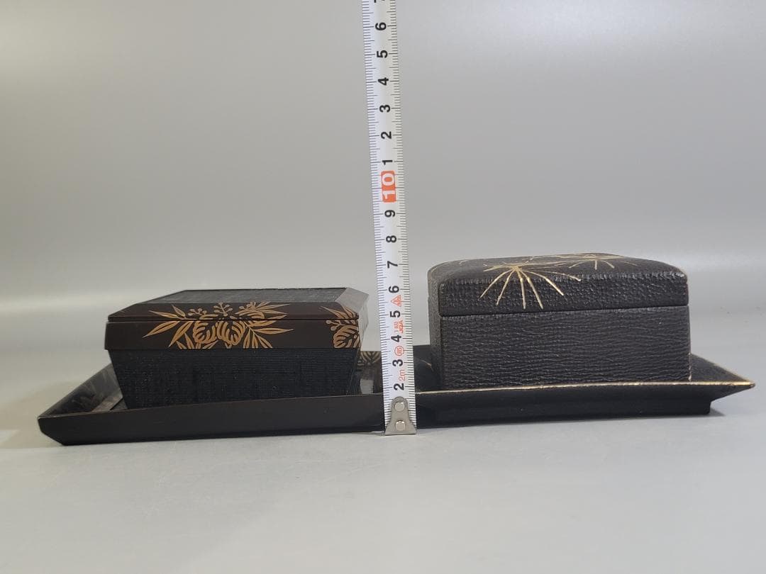 蒔絵 小箱 台付 二件 美品 DT701