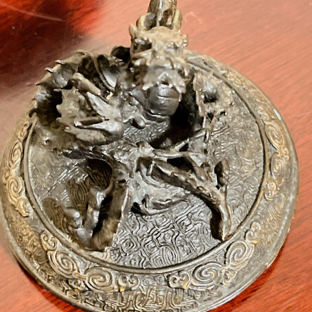 【極上品】高岡銅器 龍彫刻 香炉 青銅製 三つ足 縁起物 伝統工芸 10万円相当