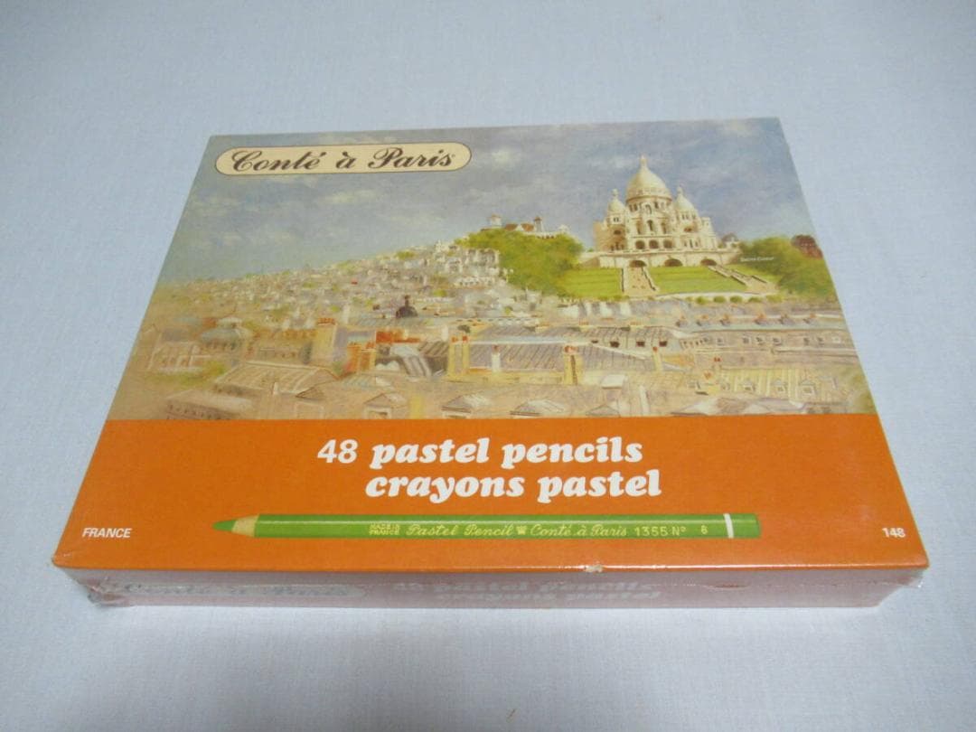 未使用 廃盤品 80年代 仏製◆コンテアパリ クレヨンパステル 油性色鉛筆48色