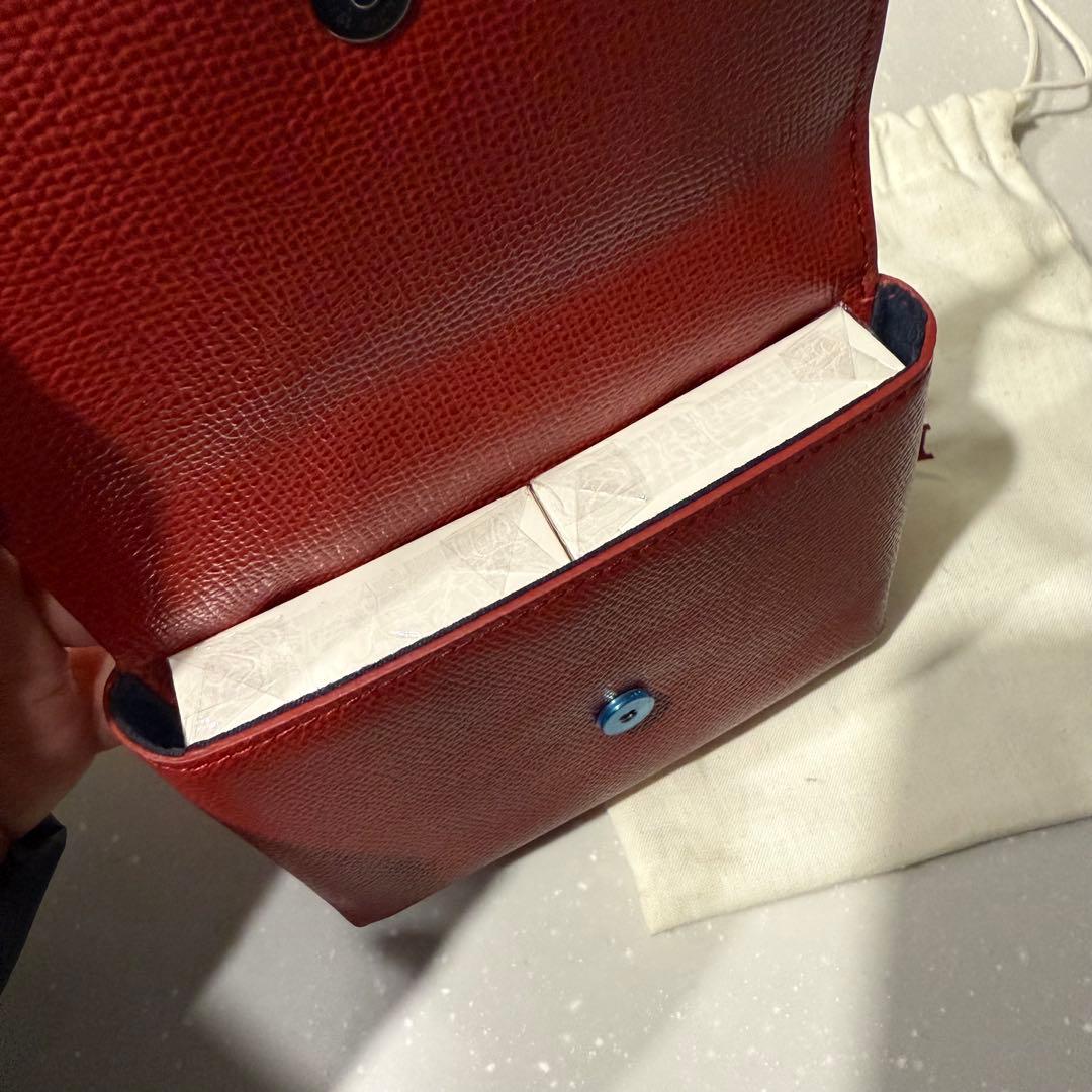 新品未使用　BALLY 赤 レザー 保存袋付き　トランプ