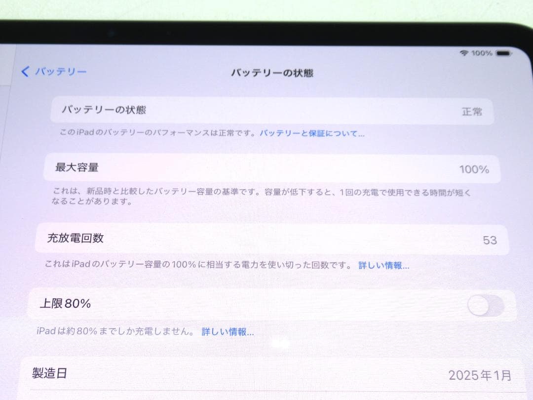 【中古美品】iPad Pro M4 11インチ 512GB Wi-Fi N80