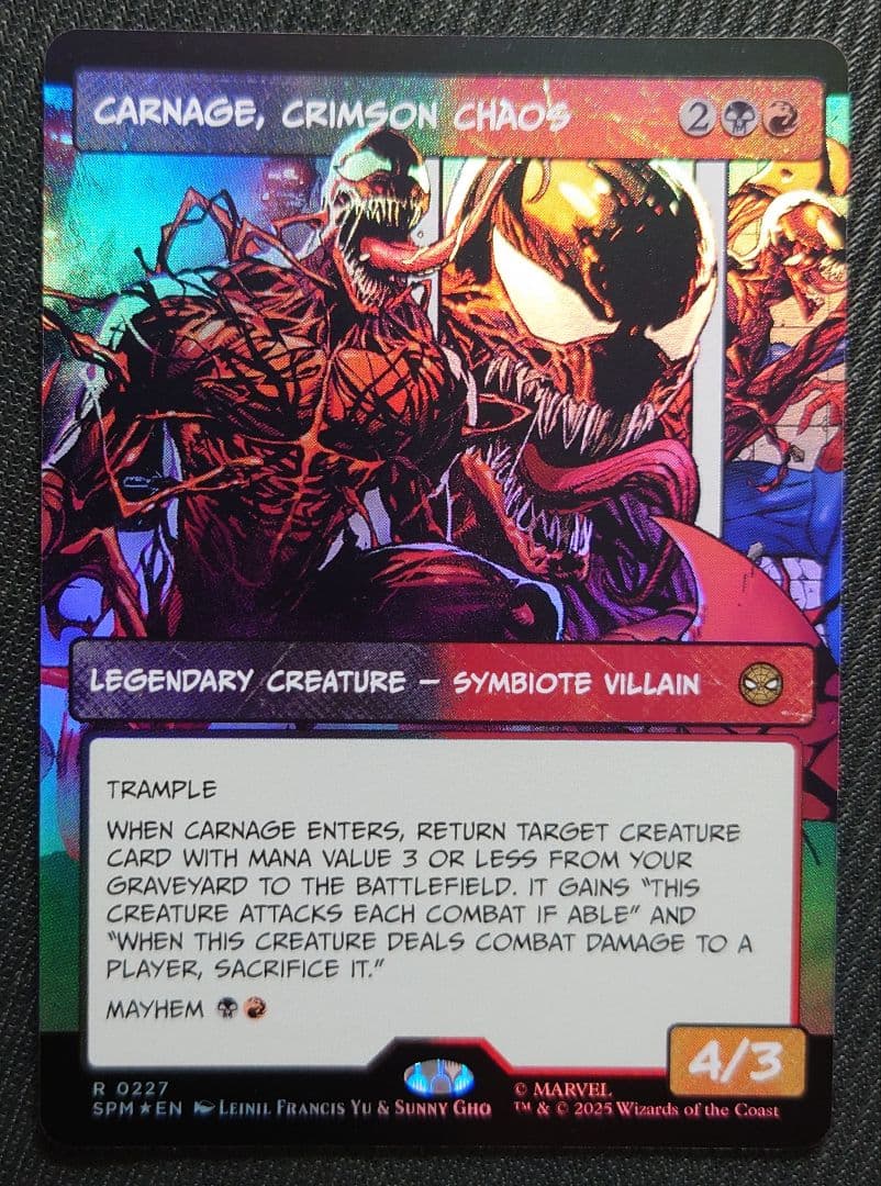 mtg 超稀少 プレブ産 ボーダーレス FOIL 英語 真紅の混沌、カーネイジ