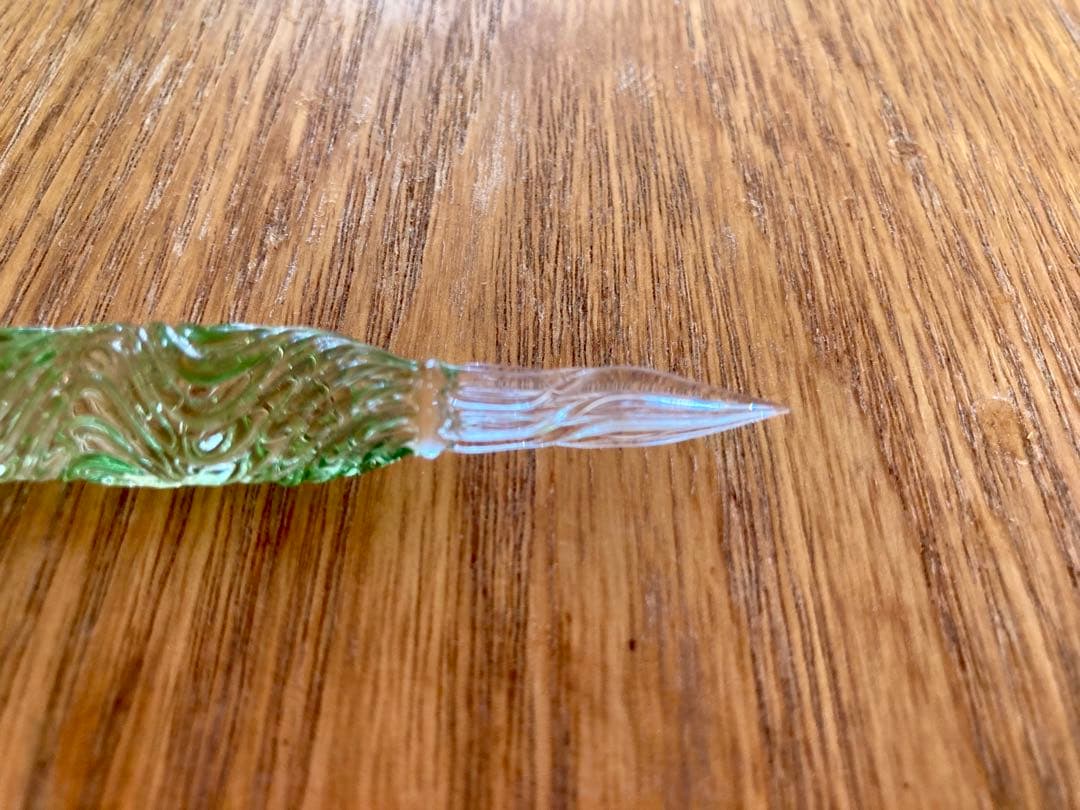 【縁起物】HASE硝子工房 ガラスペン 流水ショート SDグリーン 特典あり