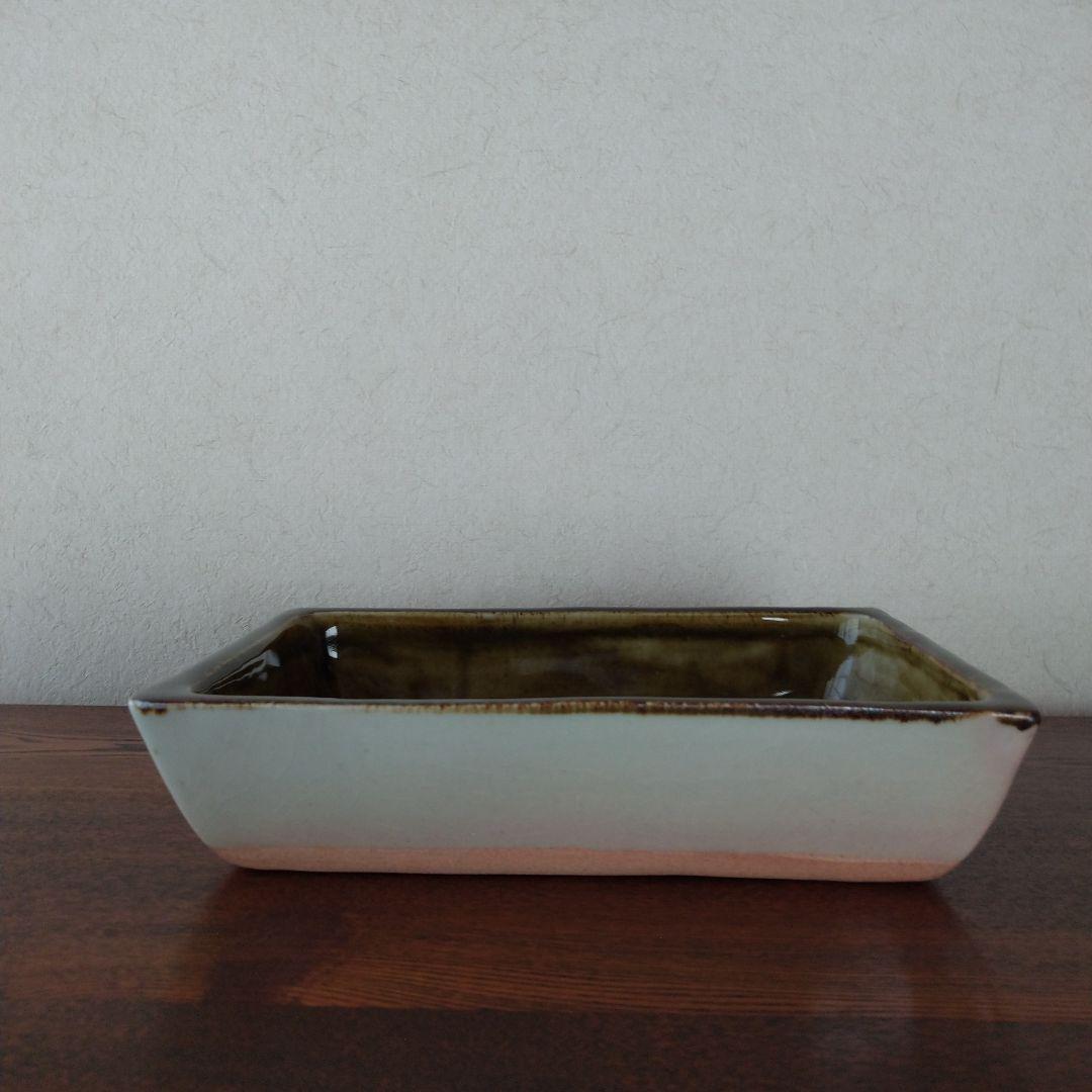 河井創太　飴釉抜蝋文鉢　桐共箱　栞付