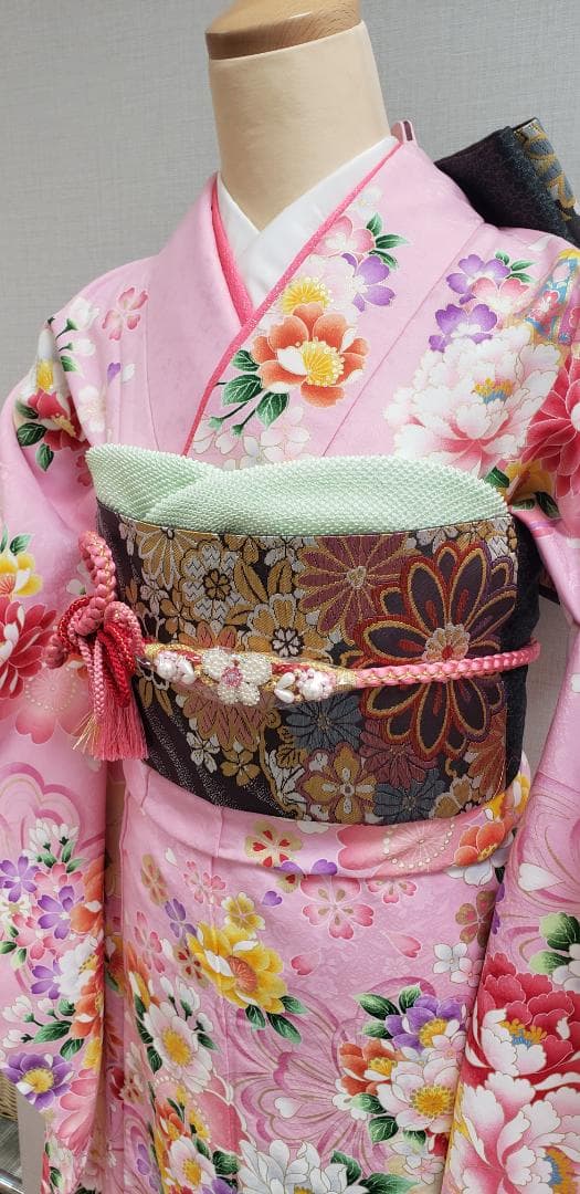 振袖フルセット　桃（ピンク）153㎝～170㎝目安　73-1170