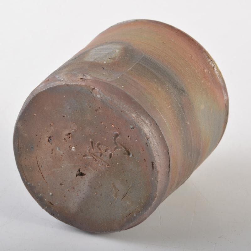 茶道具　備前焼　柴岡香山作　茶入　仕覆付　共箱　V　6502