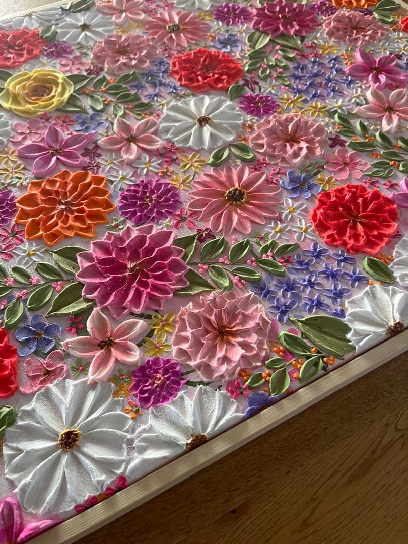 絵画 フラワーアート 花の絵 現代アート アートパネル　花柄　フラワーインテリア