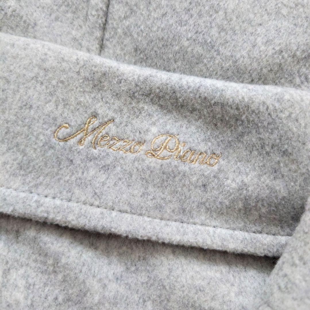 美品 mezzo piano 160 フェイクファー ダッフルコート ウール