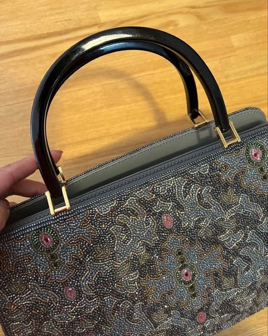 KUJAKUDO ビーズ刺繍　ハンドバッグ　和装バッグ