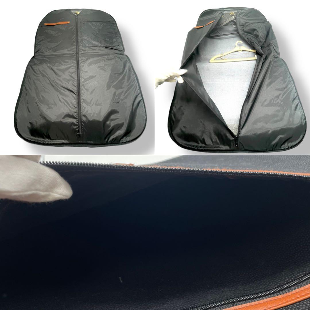 ネイチャーワールド ガーメントバッグ 衣装収納 ハンガー付き スエード 革 黒