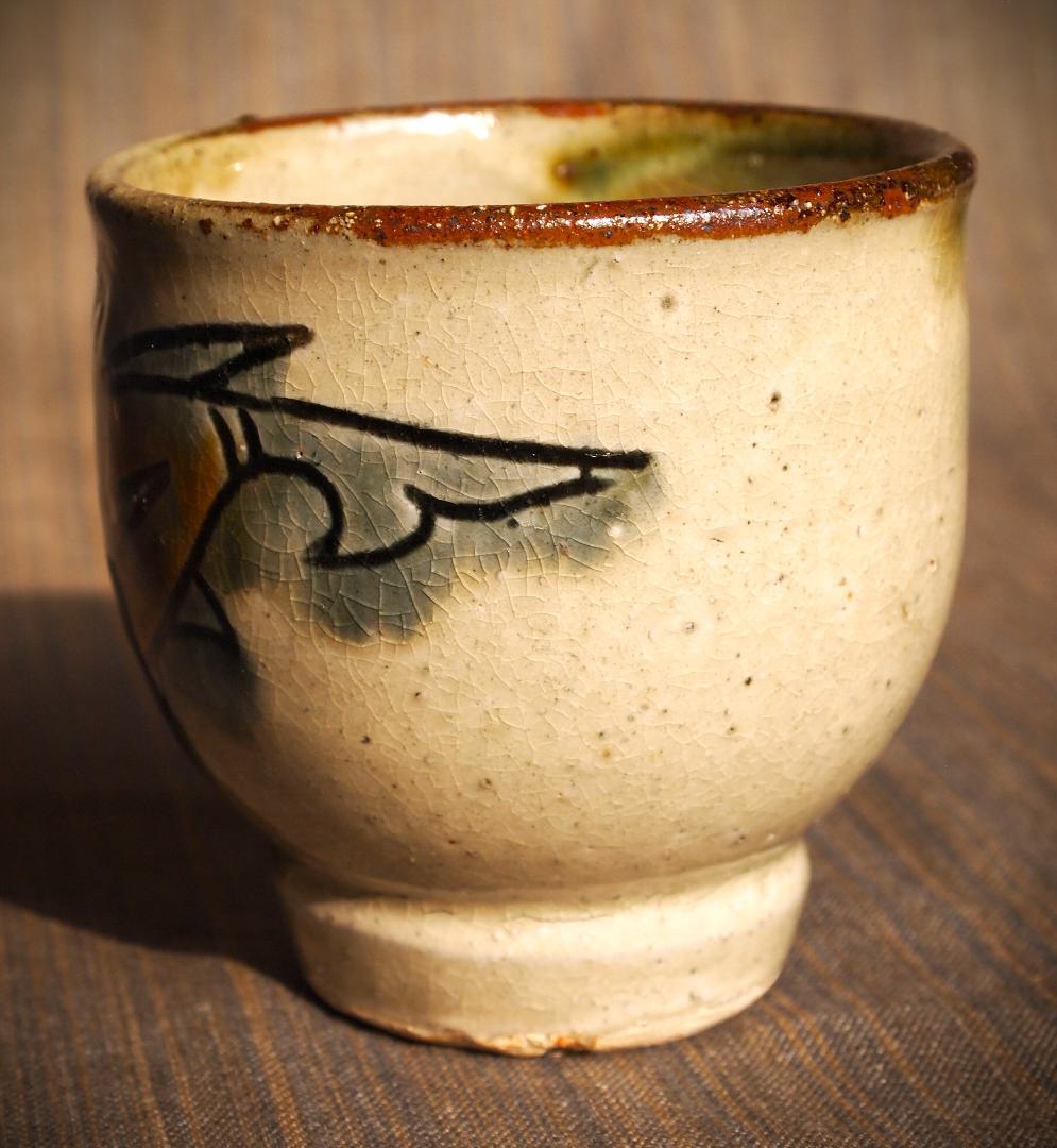 希少作★金城次郎【人間国宝】★壺屋焼き魚紋湯のみＡ★共箱・栞