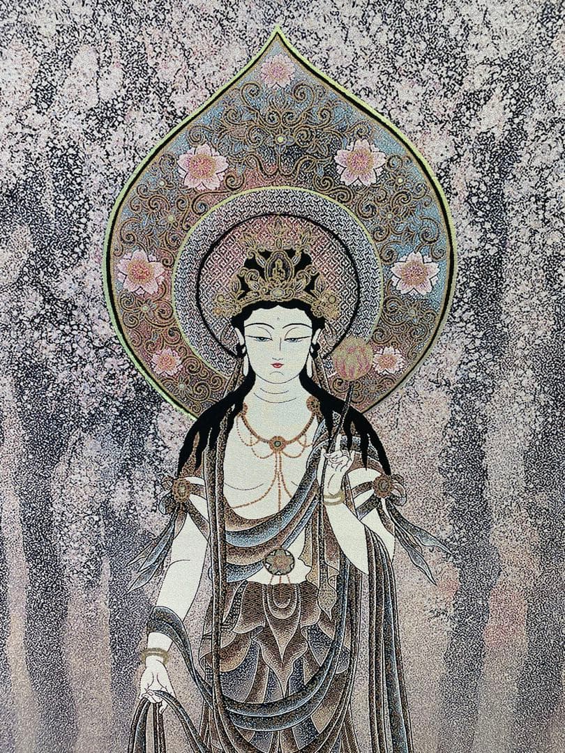 高級西陣美術織掛け軸　桜観音　丸山寿美作　ビッグサイズ　超美品　128万の品