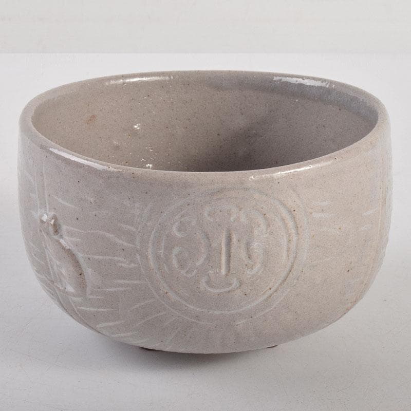 茶道具　萩焼　人間国宝　十代　三輪休雪作　俵鼠茶碗　共箱　M　R4882