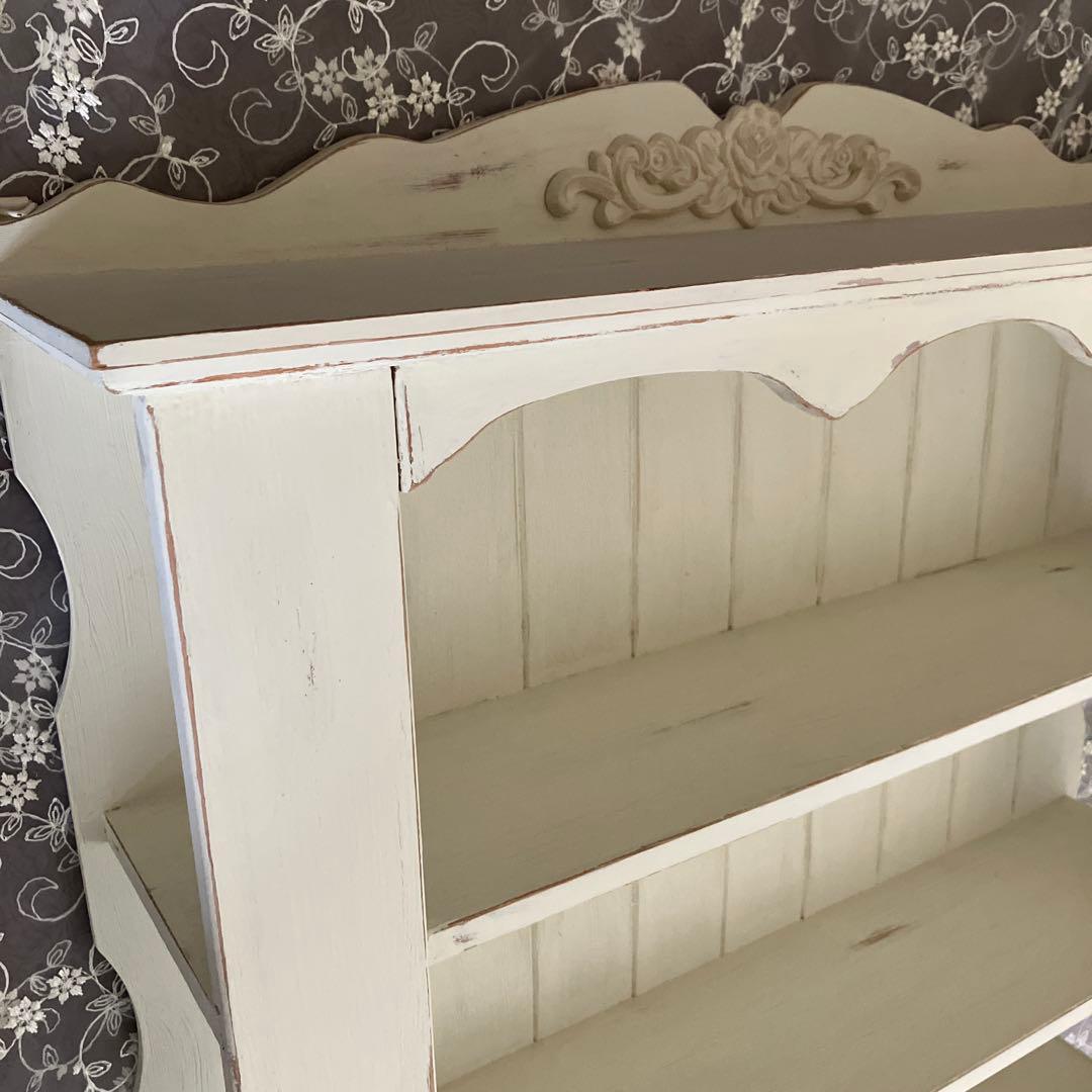 フレンチシャビー風 飾り棚 オープンラック 薔薇