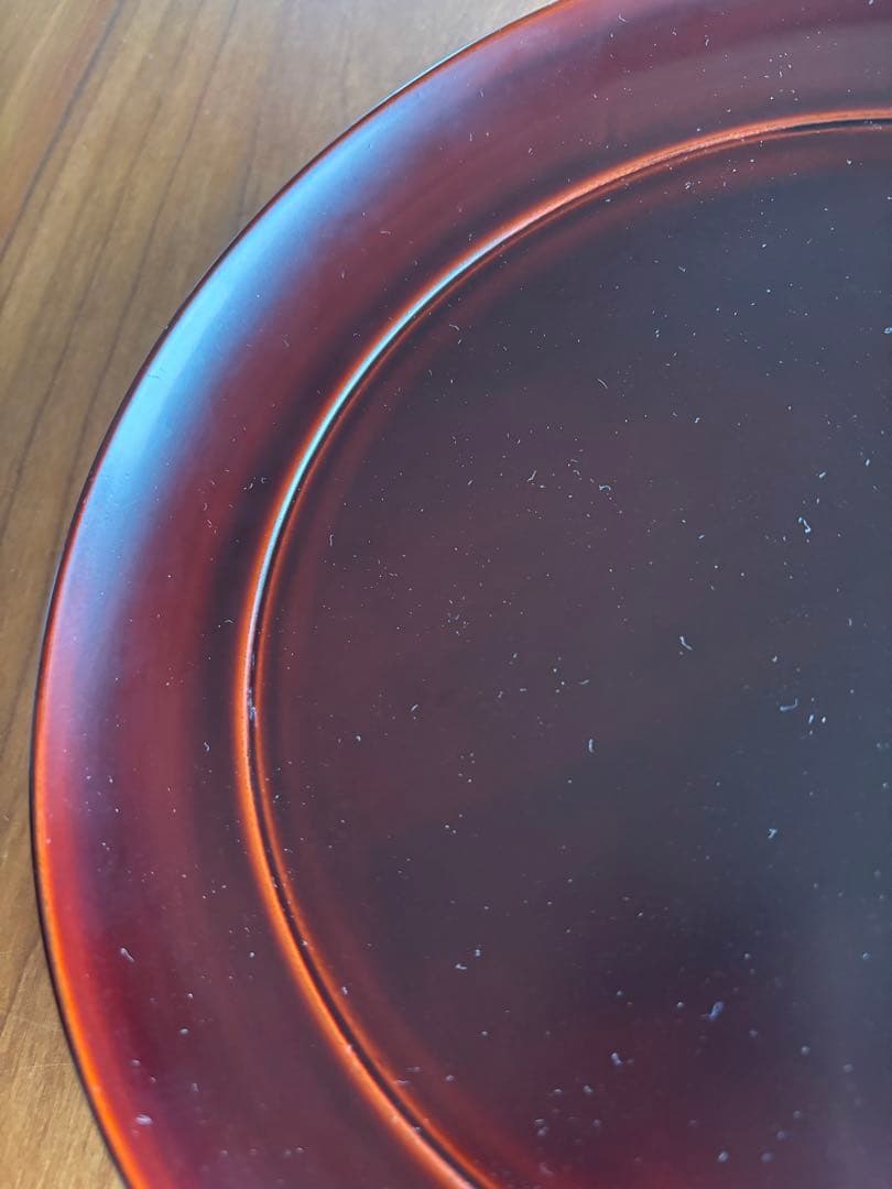 美品　浄法寺漆器工芸企業組合　岩舘正二　八寸皿　溜塗