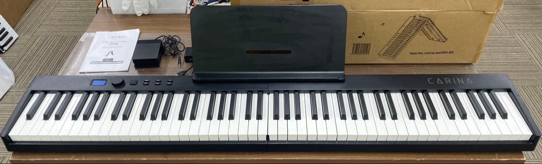折りたたみ電子ピアノ　88鍵盤　充電タイプ　ブラック