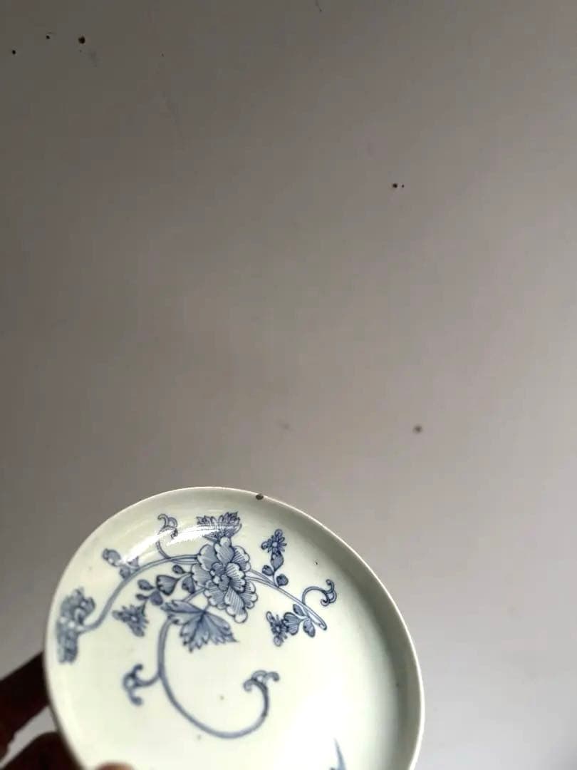 【ぷくぷく様リクエスト】骨董 アンティーク 古伊万里 コウモリと花図線描皿 3枚