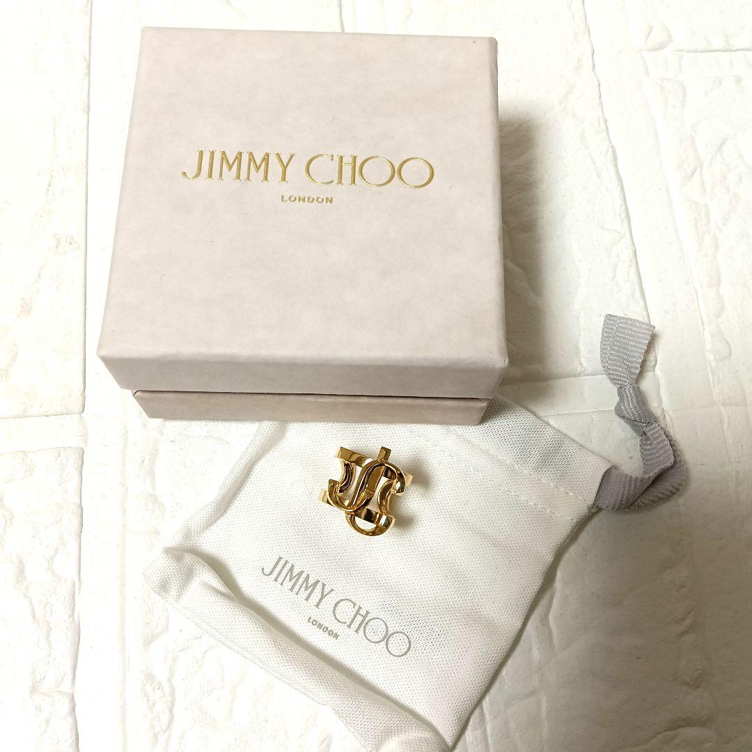 572【美品】JIMMY CHOO JCモノグラムリング 9号 箱 保存袋付き