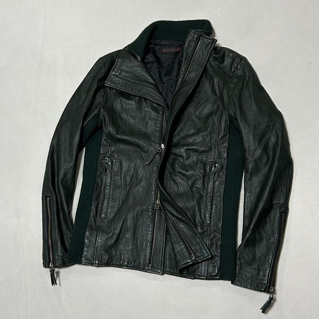 00s Morgan シープスキン レザー シングルライダース ダブルジップ