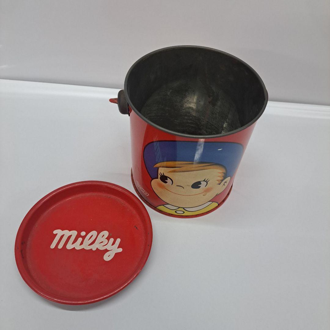 Milky 玩具菓子　不二家　ポコちゃんの缶