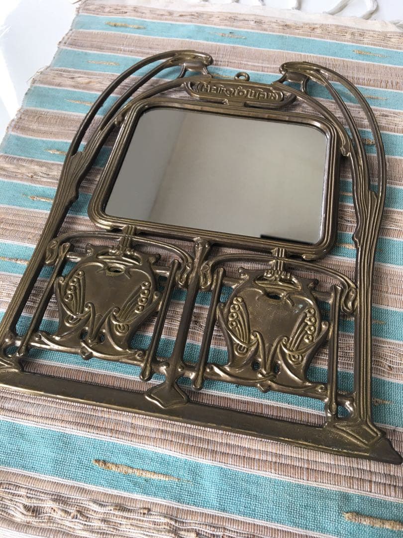 [新品] メトロポリタン　ミラー　壁掛け　パリ　アール・ヌーヴォー様式　真鍮製