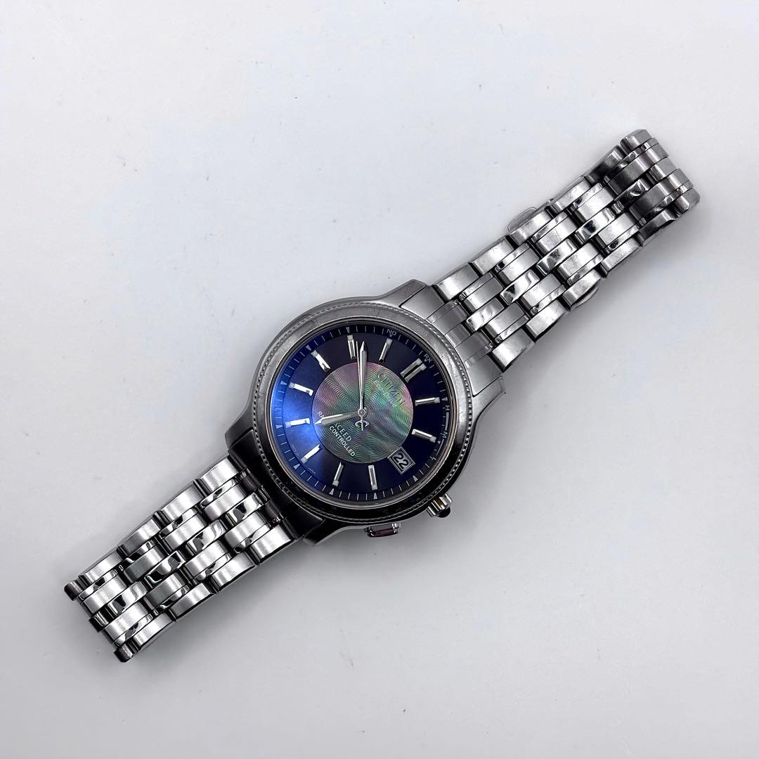 CITIZEN エクシード チタン 電波ソーラー シェル文字盤 メンズ 稼働品
