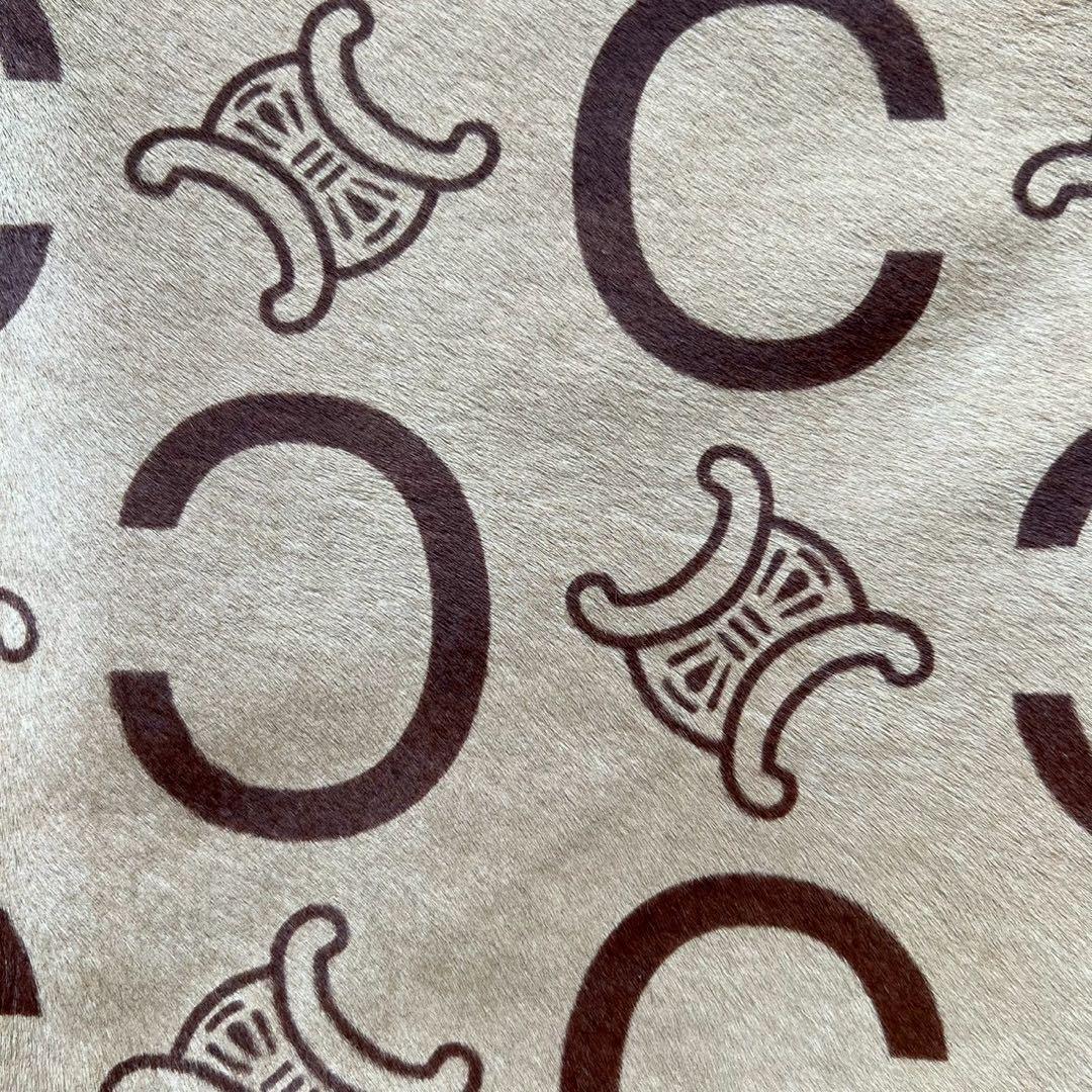 極美品 CELINE Cマカダム トリオンフ ハラコ スカート キャメル 42