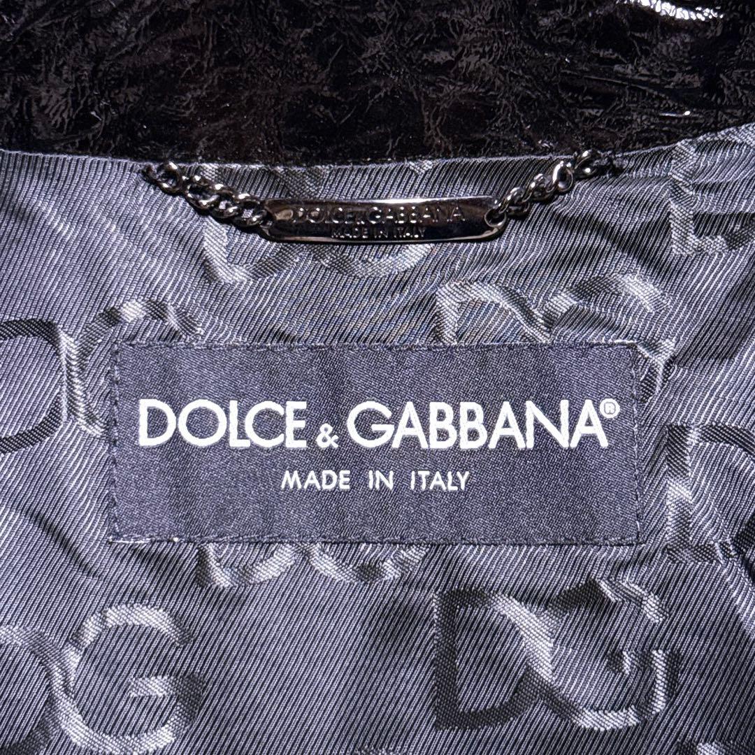 松本潤着用【極美品】ドルチェ&ガッバーナ シープスキン パテントレザー ブルゾン