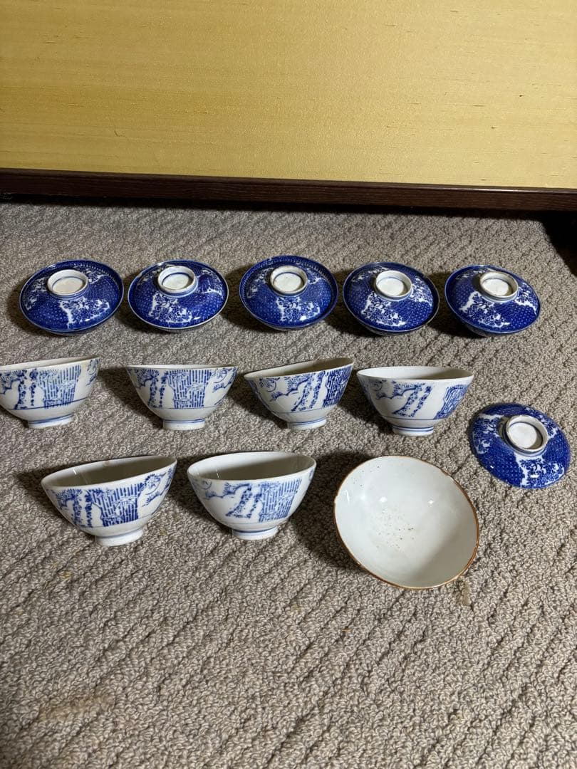 古伊万里 江戸時代 染付 蓋付あり 有田焼き 陶磁器 茶碗 まとめ 骨董品