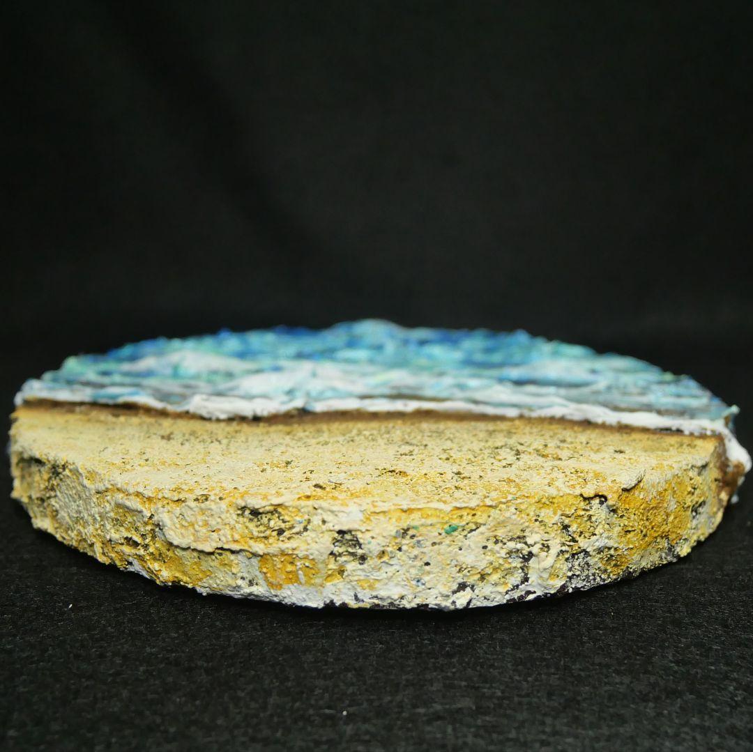 油絵 油彩 油彩画 絵画 絵 変形キャンバス【砂浜の波】