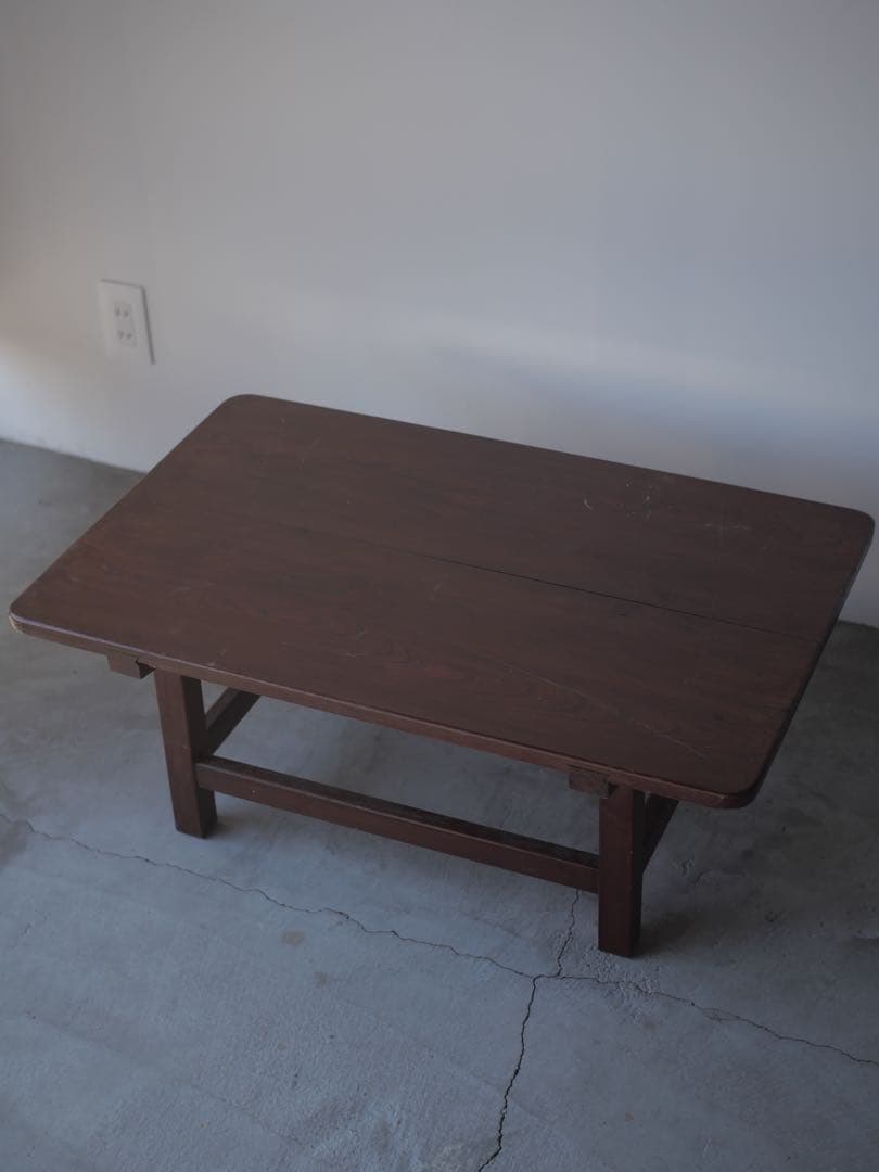 文机　赤茶　机　座卓　展示台　台　花台　古家具　古道具　アンティーク　昭和レトロ