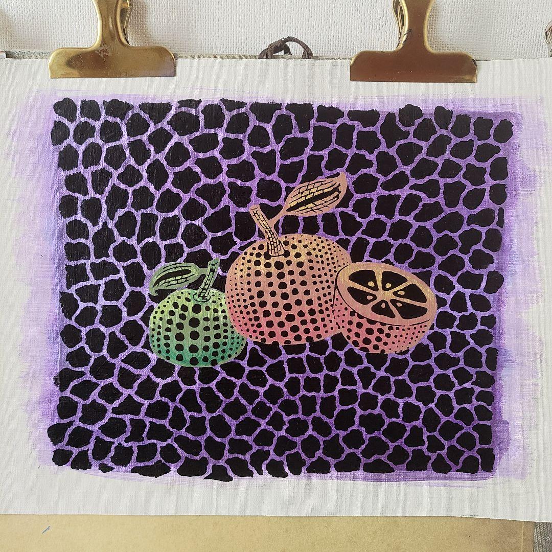 【内山田画廊】f3 現代アート　カラフルな果物のアクリル画