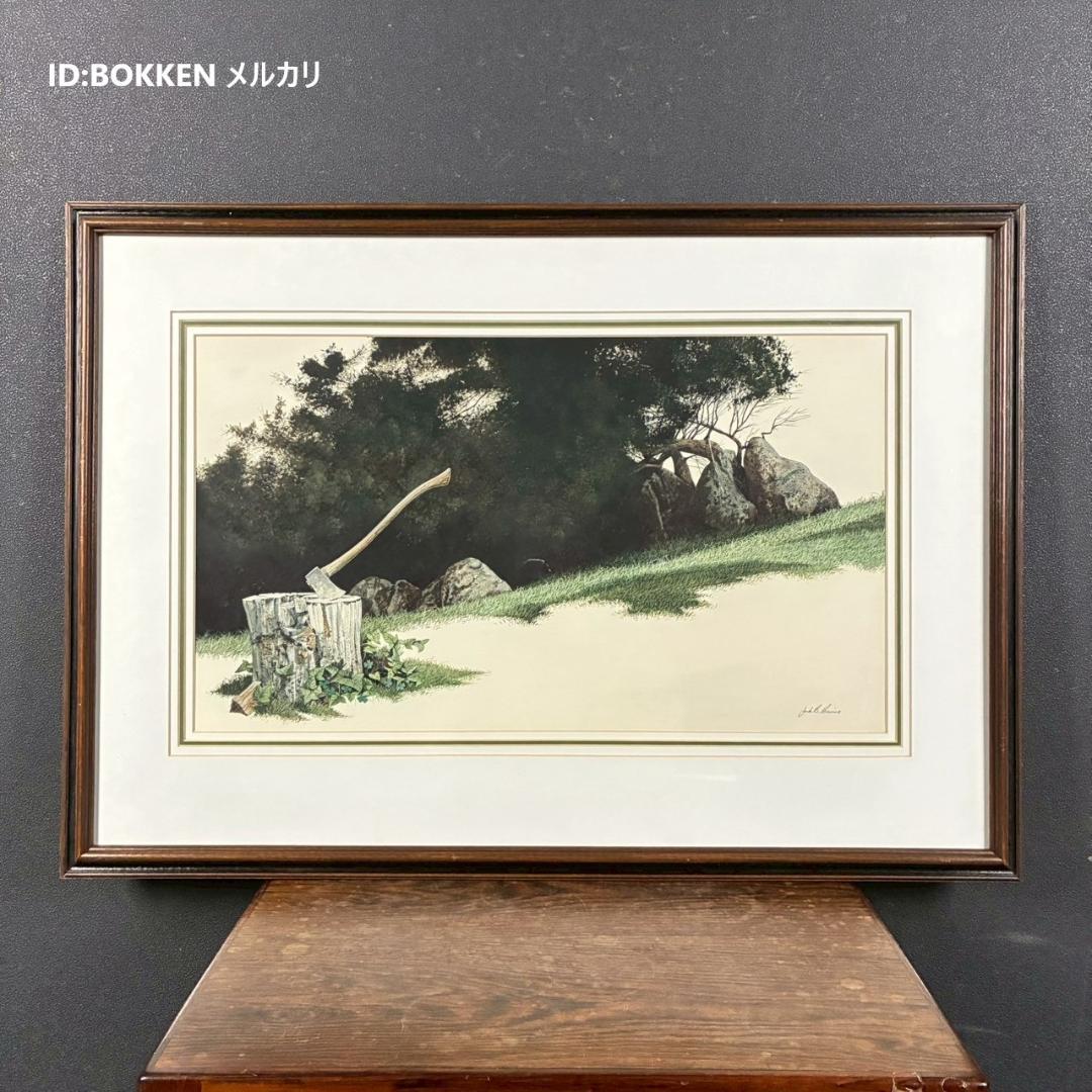 Jack Bernard Bevier「CHOPPING～」リトグラフ サイン入
