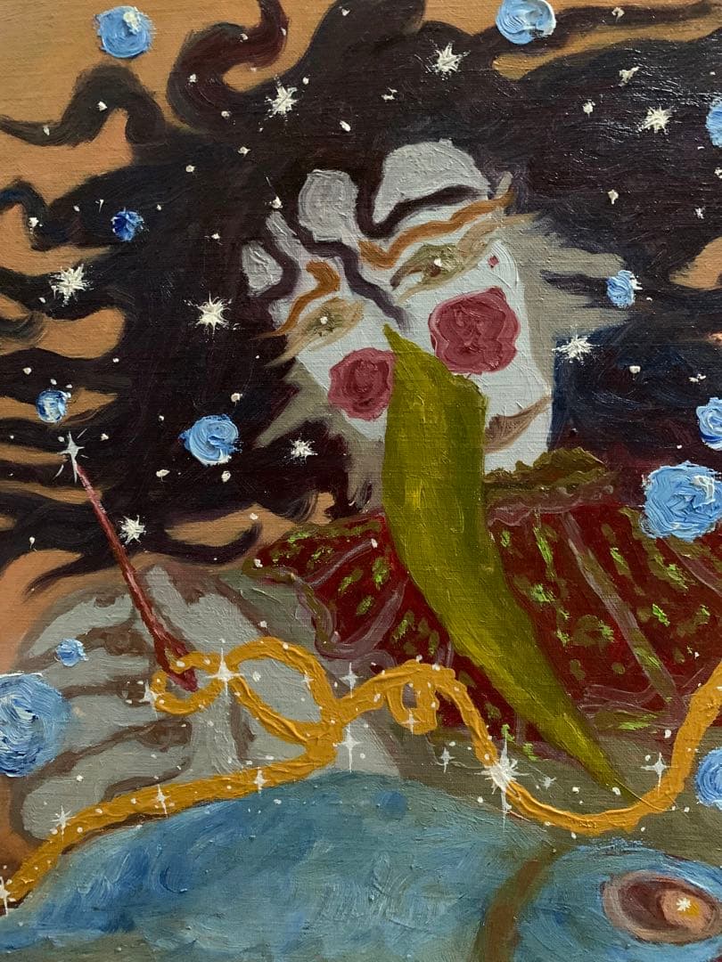 油絵 “Fish Catcher”