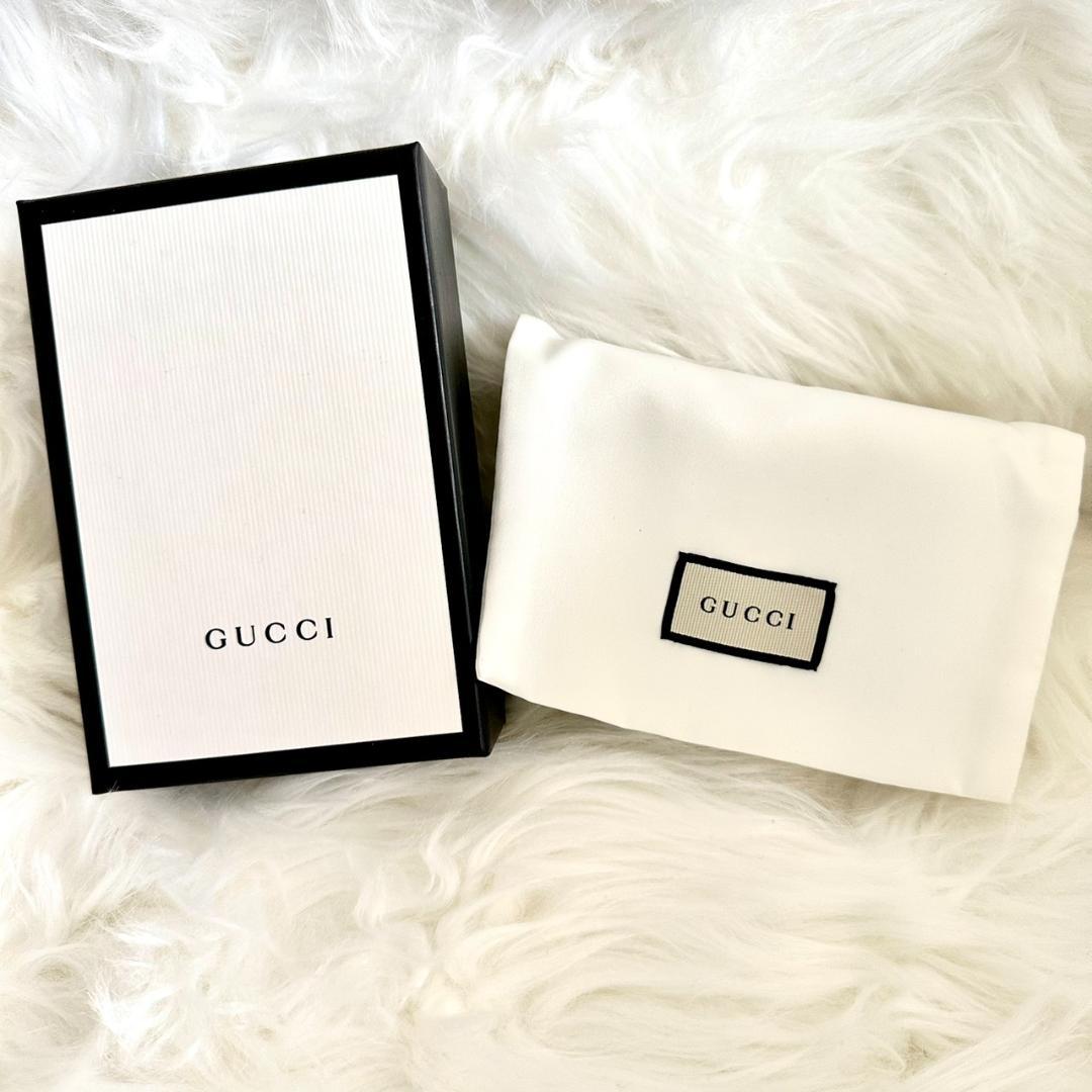 GUCCI グッチ 二つ折り財布 GGマーモント レザーブラック