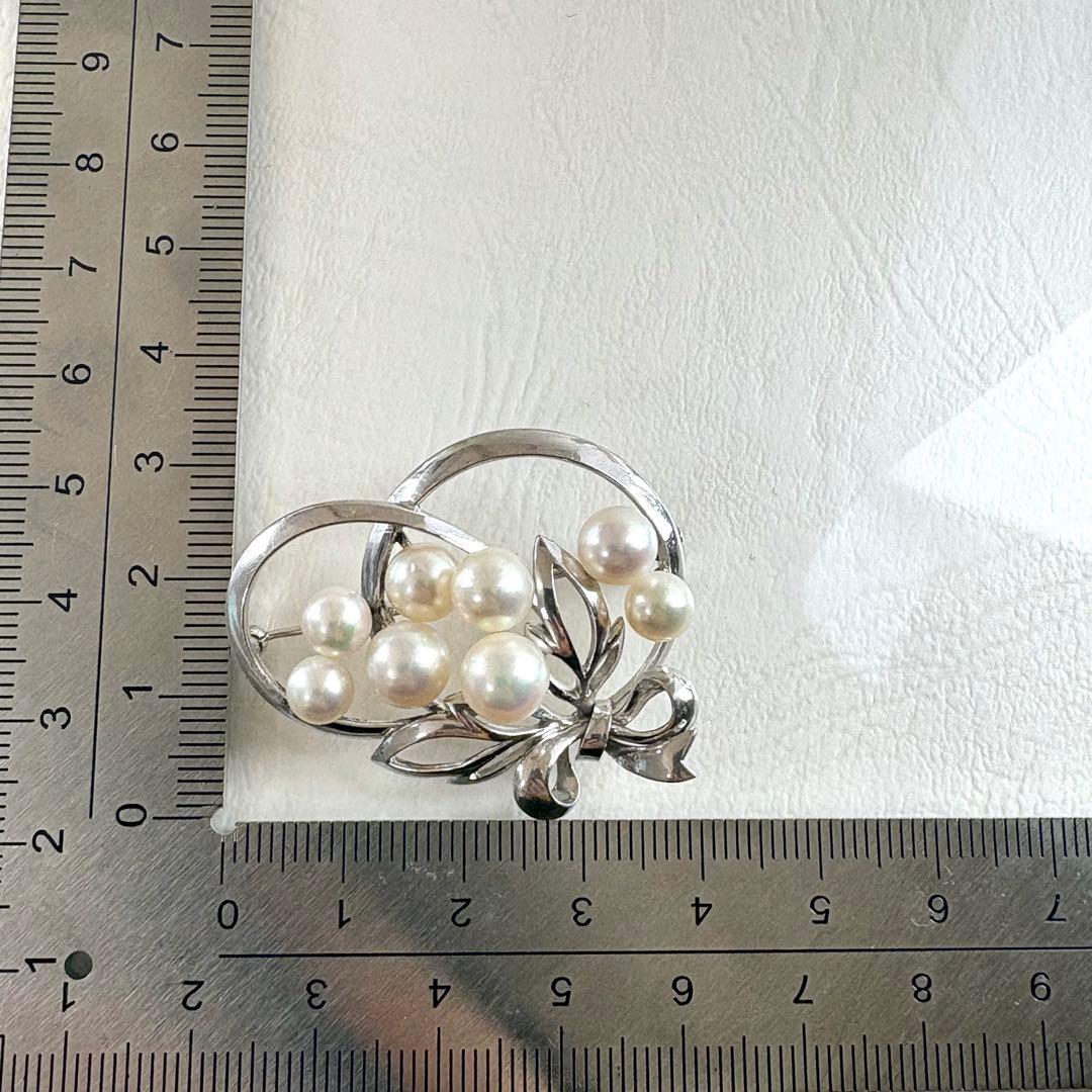 ⭐︎皇室御用達ブランド⭐︎ミキモト　シルバー　パール　ブローチ　花束デザイン